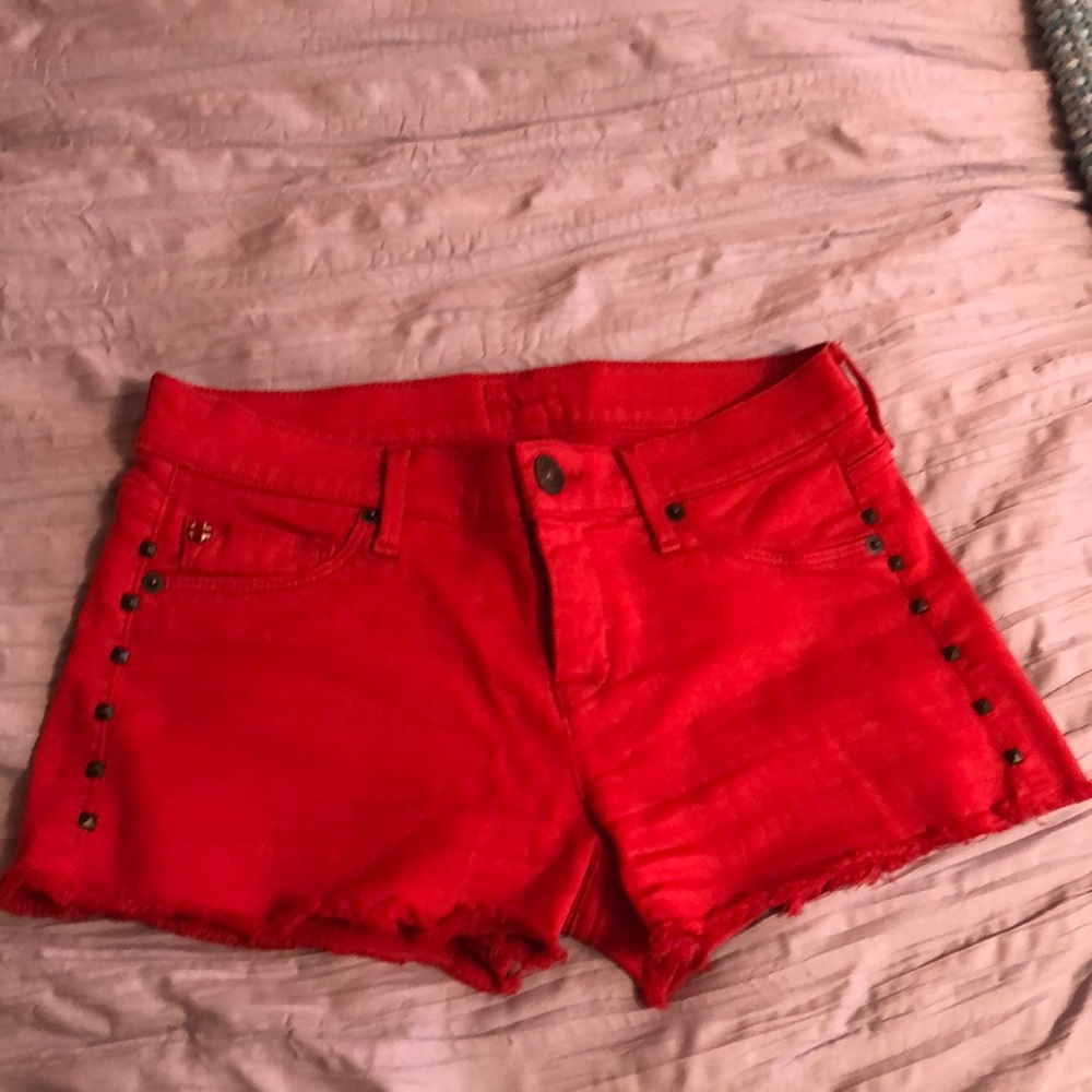 Hudson Red Jean Shorts